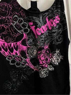 Fearless Graphic Black & Pink Women’s Tank Top
